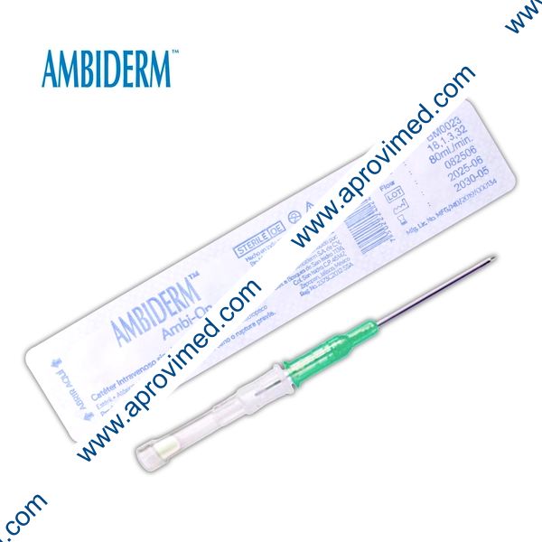 AMBI-ON CATÉTER IV Radiopaco 18Gx32mm. Color Verde c/1 Pza.