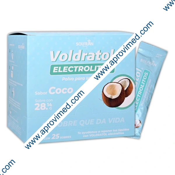 VOLDRATOL POLVO p/SOLUCIÓN Sabor COCO Exhib. c/25 SOBS. 28.14 G.