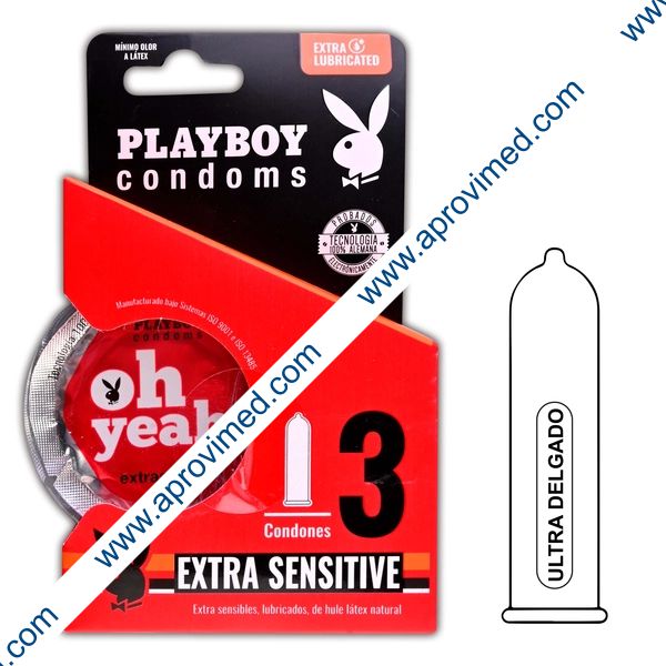 PLAYBOY EXTRA SENSITIVE Blister c/3 CONDONES.