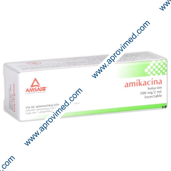 AMIKACINA (Amsa) Sol. Iny. c/1 AMPTA. 500 MG/2 ML.
