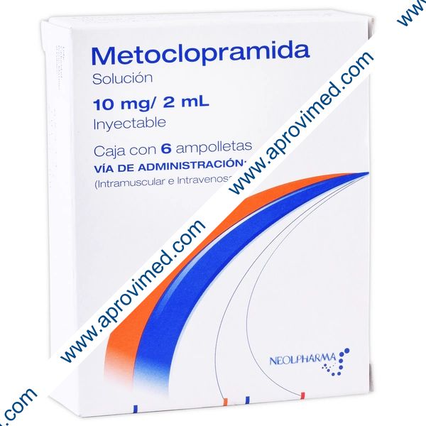METOCLOPRAMIDA (Neolpharma) Sol. Iny. c/6 AMPTAS. 10 MG/2 ML.