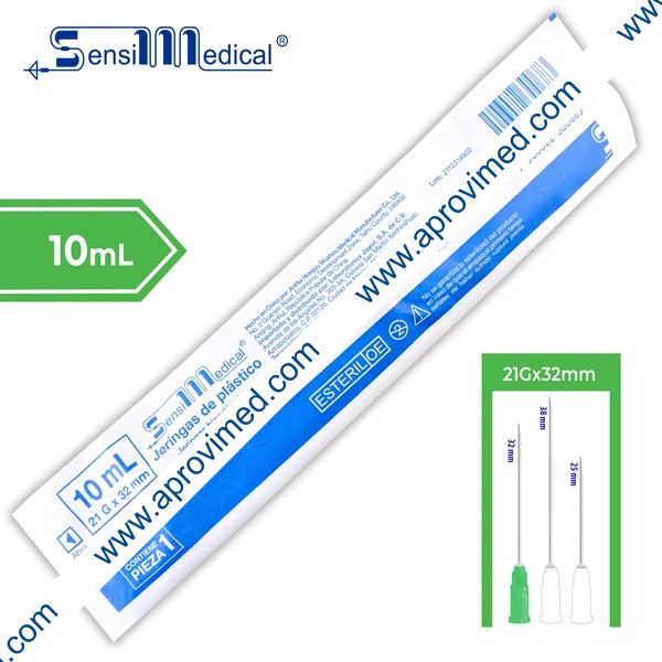JERINGA 10 mL. (SensiMedical) c/AGUJA 21Gx32mm. c/1 Pza.