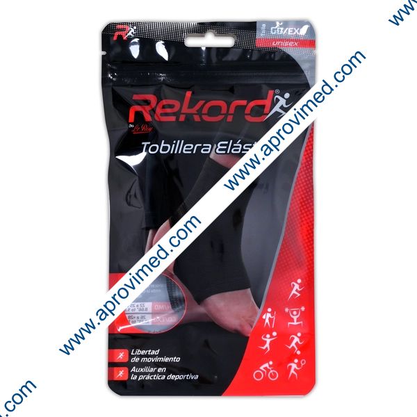 TOBILLERA ELAST. DEPORTIVA "Rekord" UNISEX T: Gd/ExG. 26-28 cm. c/1 Pza.