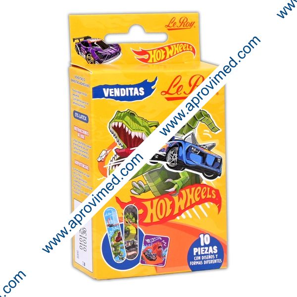 VENDITAS ADHESIVAS MULTIFORMAS "Hot-Wheels" (Le Roy) Cja. c/10 Pzs.