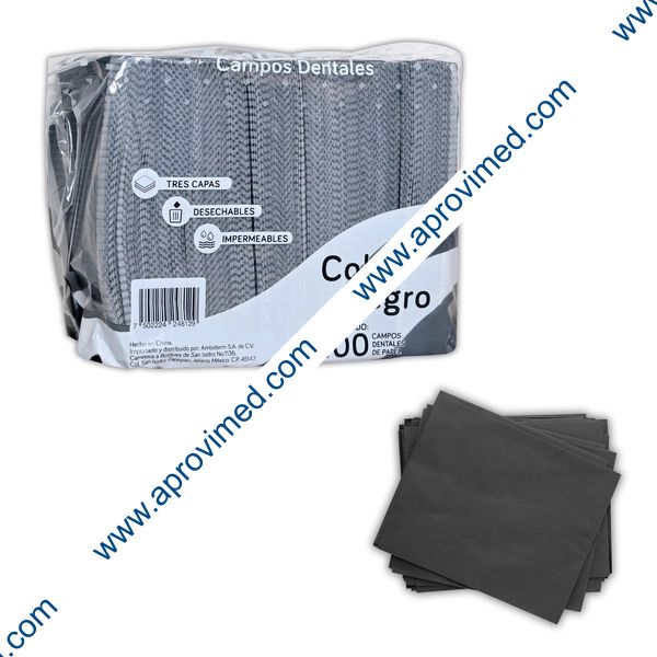 CAMPOS DENTALES (Ambiderm) Color Negro Paq. c/100 Pzs.