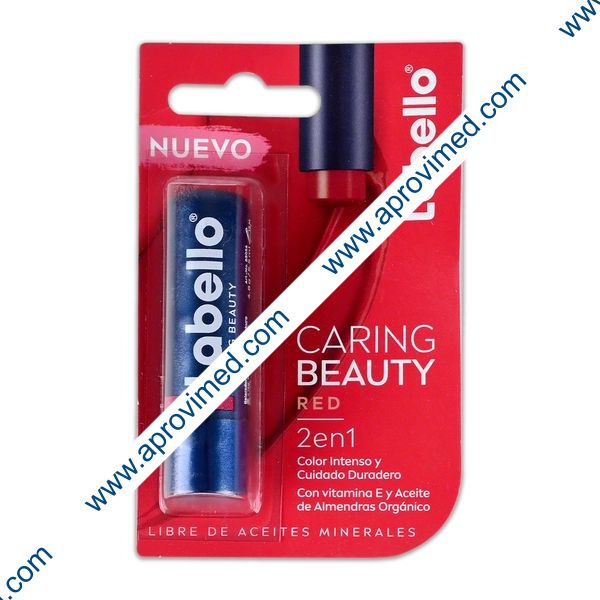 LABELLO CARING BEAUTY RED 2en1 Blister c/1 Pza 4.8 G.
