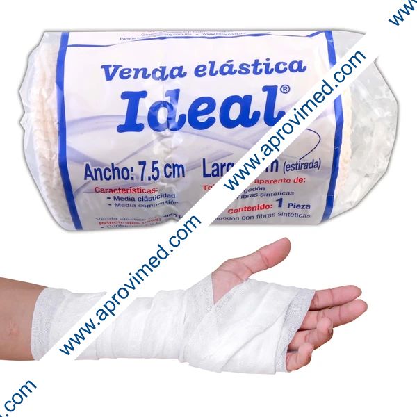 VENDA ELÁSTICA (Ideal) A:  7.5cm. L: 5mt. c/1 Pza.