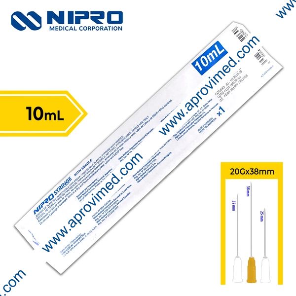 JERINGA 10 mL. (Nipro) c/AGUJA 20Gx38mm. c/1 Pza.