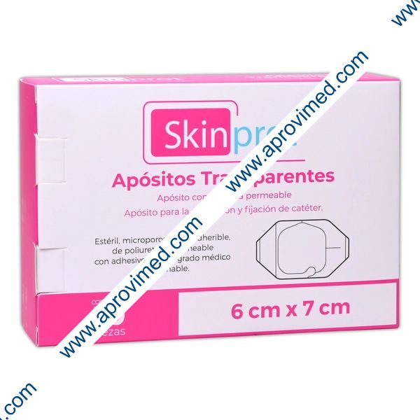 APOSITOS DE FIJACIÓN TRANSPARENTES (Skinprot)  6x7cm Cja. c/50 Pzs.