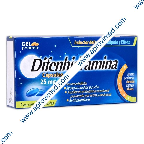 DIFENHIDRAMINA (GELpharma) c/24 CAPS. 25 MG.