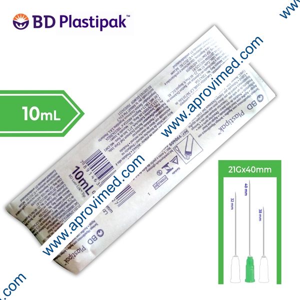 JERINGA 10 mL. (Plastipak) c/AGUJA 21Gx40mm. c/1 Pza.