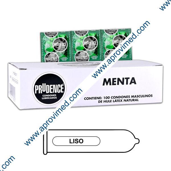 PRUDENCE Sabor y Aroma MENTA Cja. c/100 CONDONES.