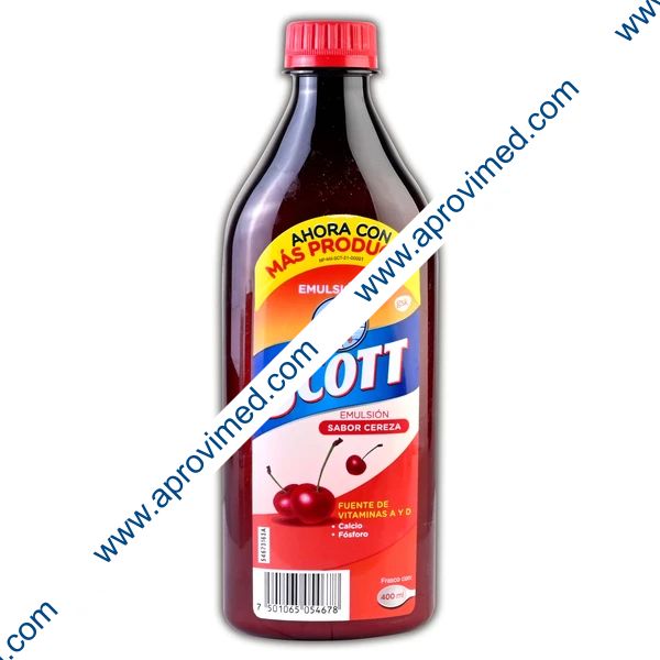EMULSIÓN DE SCOTT Sabor Cereza Fco. 400 ML.
