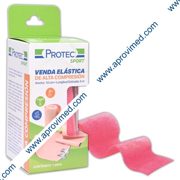 PROTEC SPORT VENDA ELÁSTICA A.C. A: 10cm. L: 5mt. c/1 Pza. (Col. Rosa).