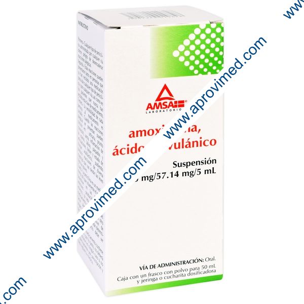 AMOXI./AC.CLAVCO. (Amsa) SUSP. Fco. 50 ML. 400-57.14 MG/5 ML.