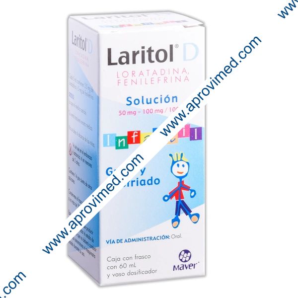 LARITOL-D JARABE INFANTIL Fco. 60 ML. 50-100 MG/100 ML.