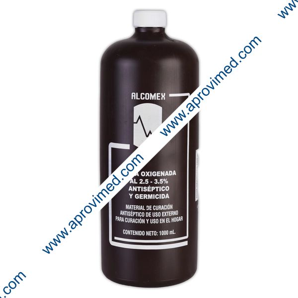 AGUA OXIGENADA (Alcomex) SOLUCIÓN al 2.5-3.5% Fco. 1000 ML.