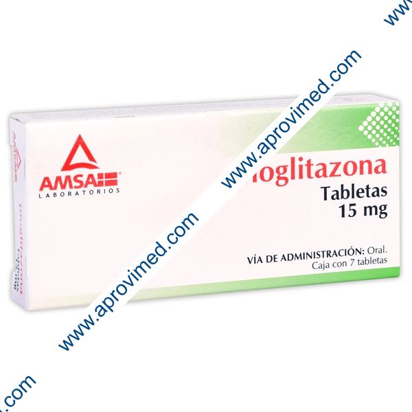 PIOGLITAZONA (Amsa) c/7 TABS. 15 MG.