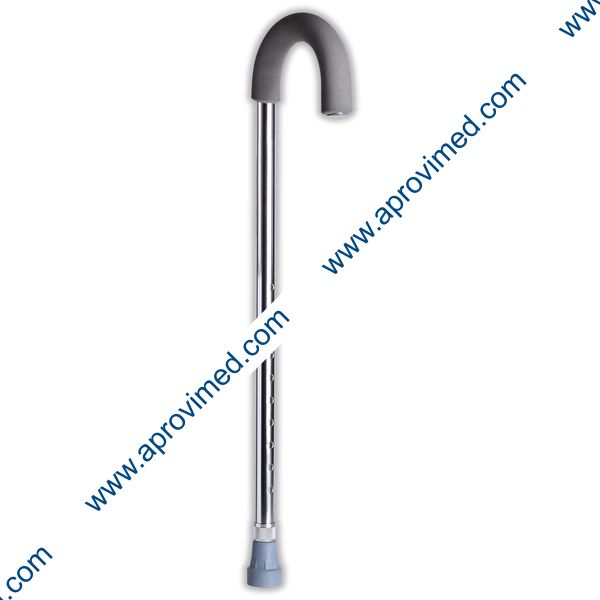 BASTON ALUMINIO Puño Curvo (Eko-Mobility) Col. Plata.