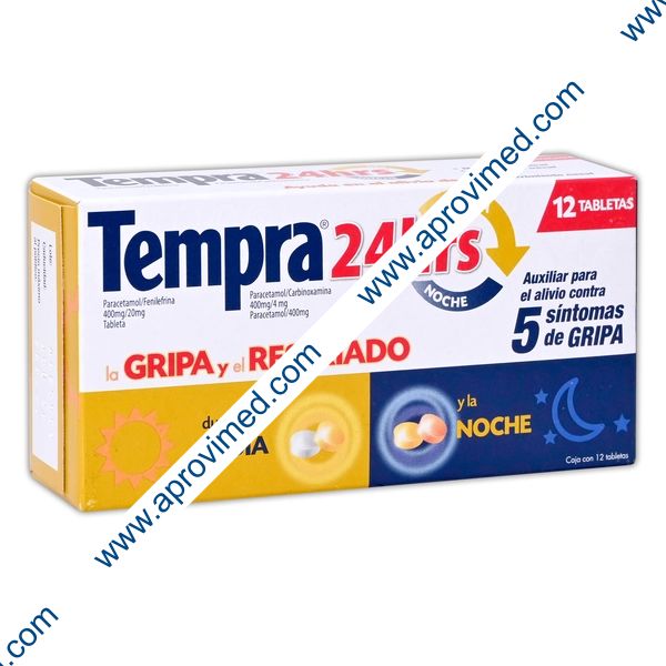 TEMPRA 24 HRS DÍA-NOCHE c/12 TABS. 400-20/400 y 400-20/400-4 MG.