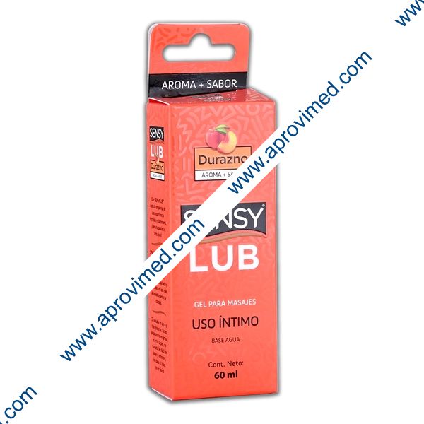 SENSY LUB GEL Sabor y Aroma DURAZNO Fco. 60 ML.