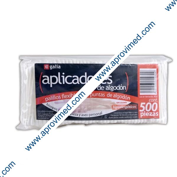 APLICADORES DE ALGODÓN (Galia) Bolsa c/500 Pzs.