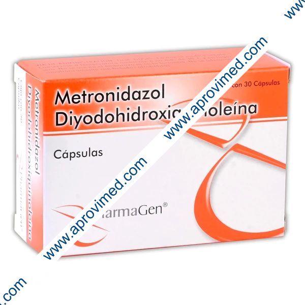 METRONIDAZOL/DIYODOHIDROXIQUINOLEÍNA (Pharmagen) c/30 CAPS. 400/200 MG.
