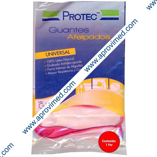 GUANTES DE LÁTEX Afelpados (Protec) Talla G (8 1/2-9) c/1 PAR.