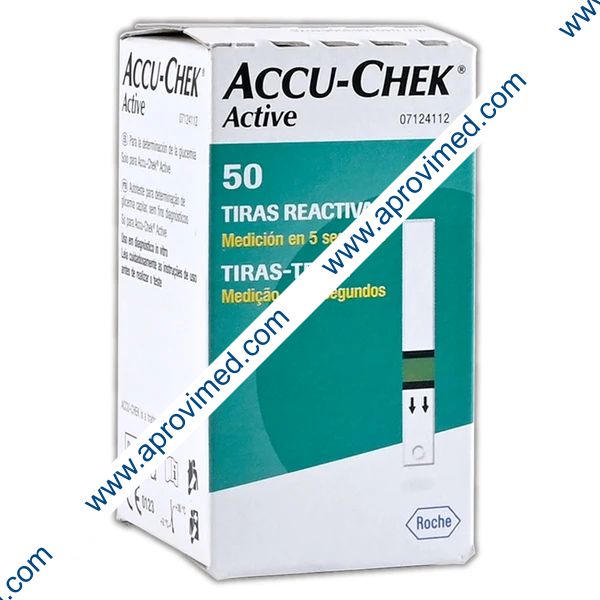 ACCU-CHEK ACTIVE Tiras Reactivas p/Glucosa Cja. c/50 Pzs.