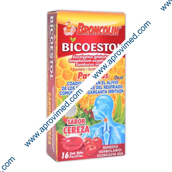 BICOESTOL Sab. Cereza Cja. c/16 PASTILLAS 2.5 G.