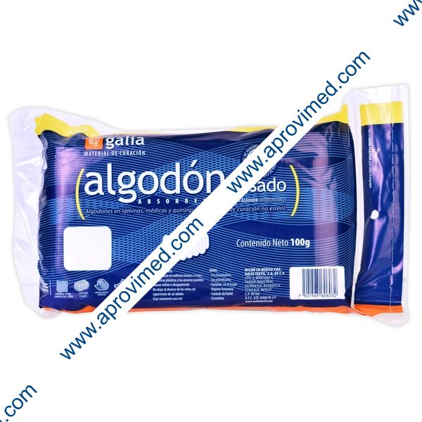 ALGODON ABSORBENTE PLISADO (Galia) Bolsa c/100 G.