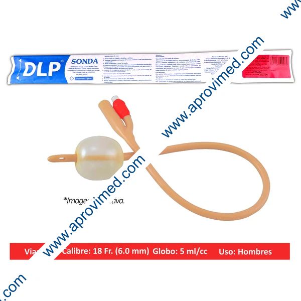 SONDA FOLEY de LATEX (DLP) 2V/GLB 5/Cal. 18 Fr. c/1 Pza.