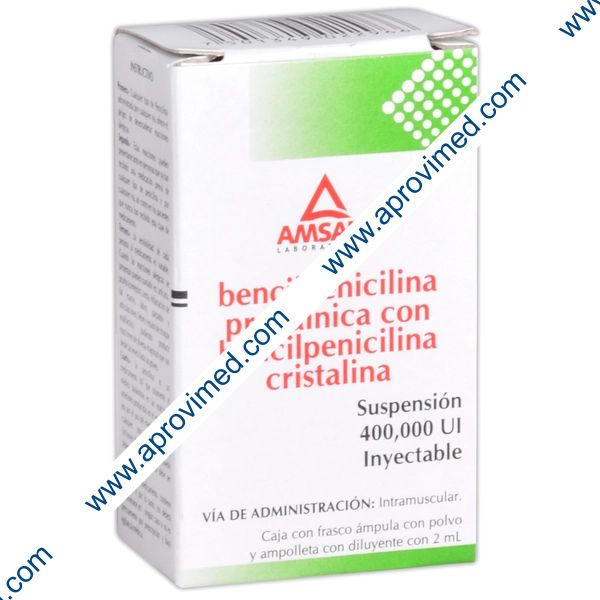 BPNA. PROCAÍNICA c/CRISTALINA (Amsa) Susp. Iny. c/1 FCO. AMP. 400,000 UI/2 ML.