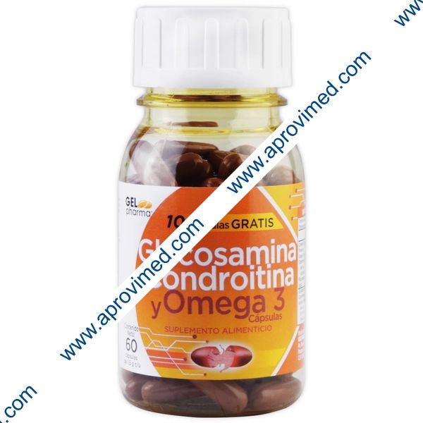 GLUCOSAMINA, CONDROITINA y OMEGA 3 (Gelpharma) c/60+10 CAPS. 1.5 G.