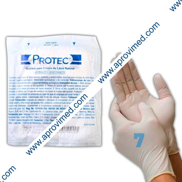 GUANTES LÁTEX CIRUGÍA Estéril (Protec) Talla 7 c/1 PAR.