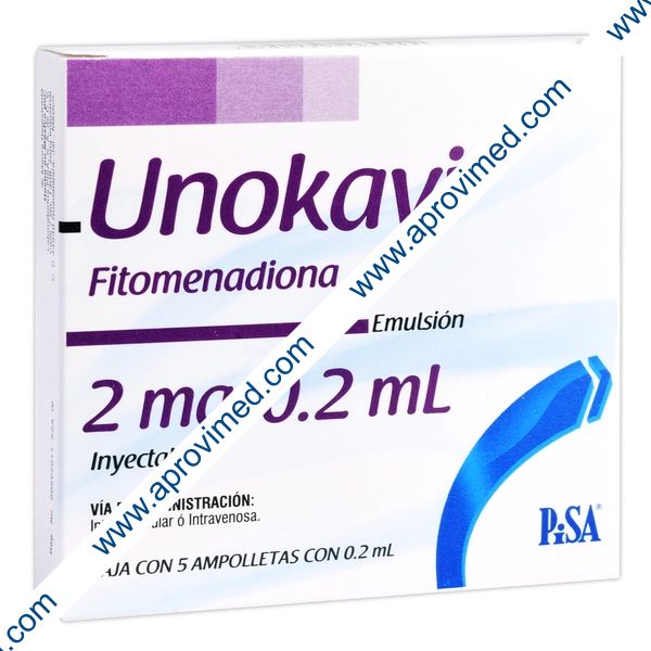 UNOKAVI Emulsión Iny. c/5 AMPTAS.  2 MG/0.2 ML.