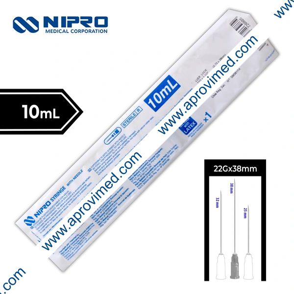 JERINGA 10 mL (Nipro) c/AGUJA 22Gx38mm. c/1 Pza.