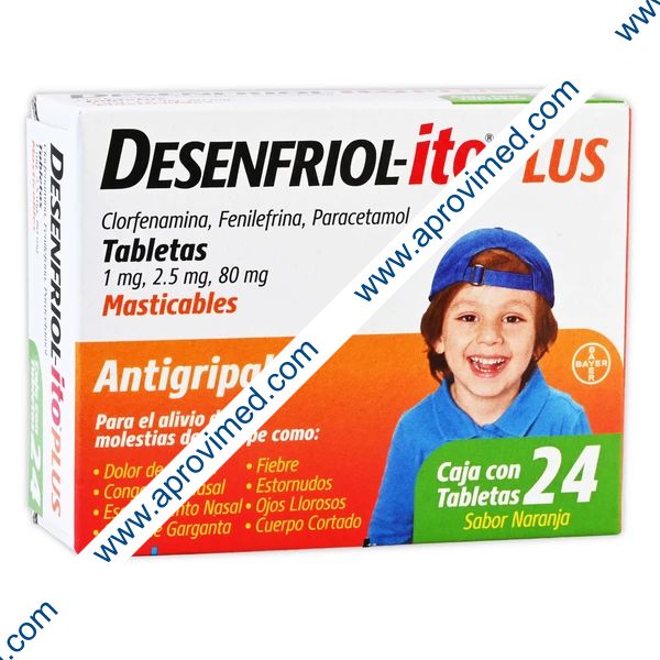 DESENFRIOL-ITO PLUS c/24 TABS. MAST. Sab. Naranja 1/2.5/80 MG.