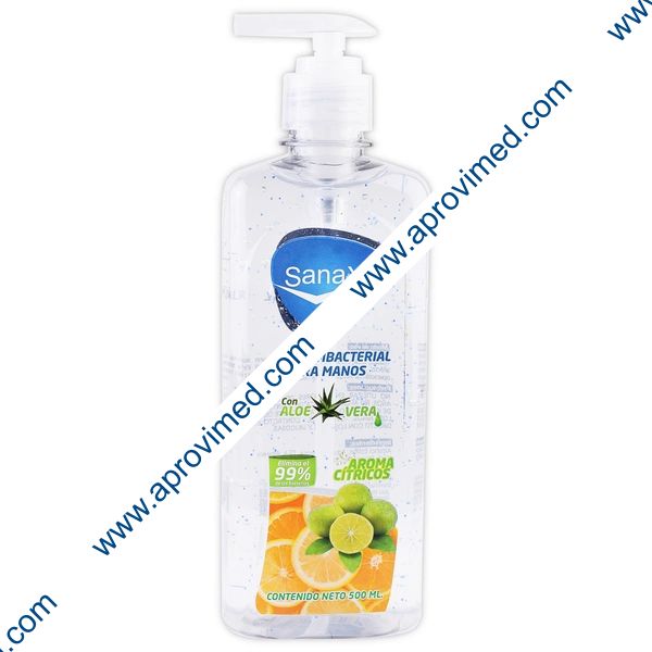 GEL ANTIBACTERIAL p/MANOS al 70% (Sanax) Fco. c/500 ML.