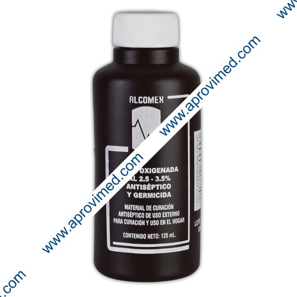 AGUA OXIGENADA (Alcomex) SOLUCIÓN al 2.5-3.5%  Fco. 125 ML.