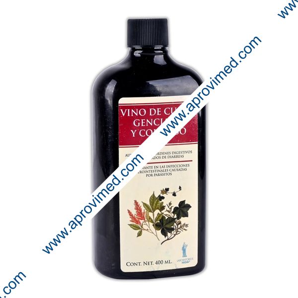 VINO DE CUASIA/GENCIANA Y COLOMBO ELIXIR Fco. 400 ML.