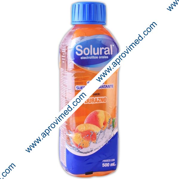 SOLURAL Suero Rehidratante SABOR DURAZNO 500 ML.
