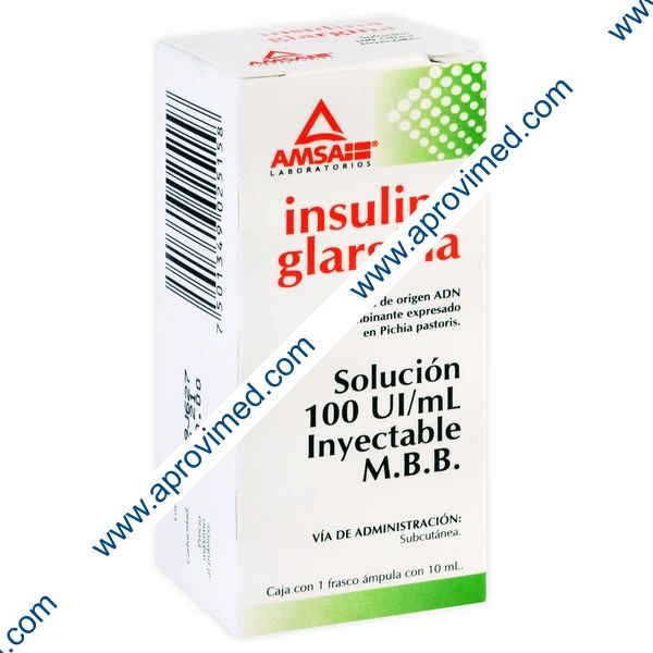 INSULINA GLARGINA (Amsa) Sol. Iny. c/1 FCO. AMP. 10 ML. 100 UI/1 ML.