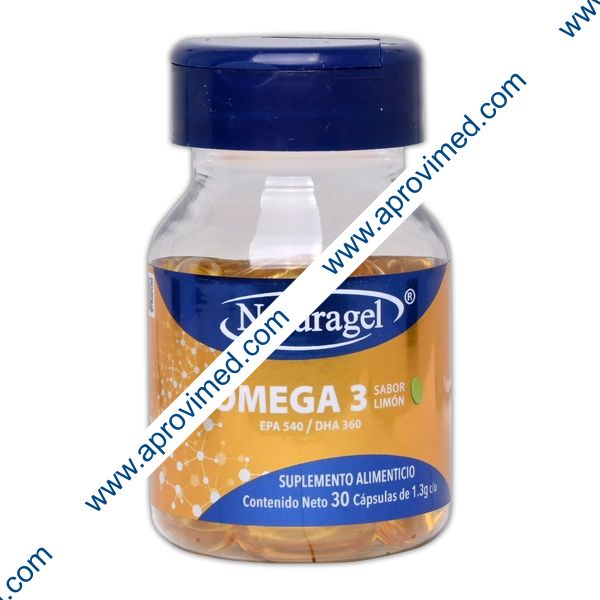 OMEGA-3 EPA 540/DHA 360 (Naturagel) Sab. Limón c/30 CAPS. 1.3 G.