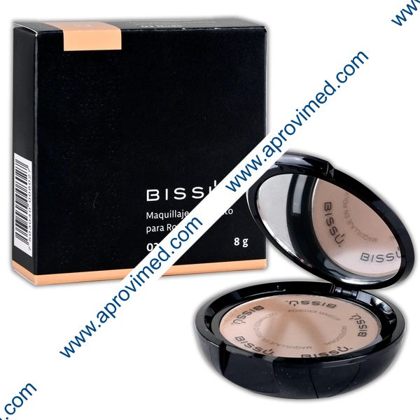 BISSÚ MAQUILLAJE COMPACTO p/ROSTRO (A.M.) Tono 03-Nude c/1 Pza. 8 G.