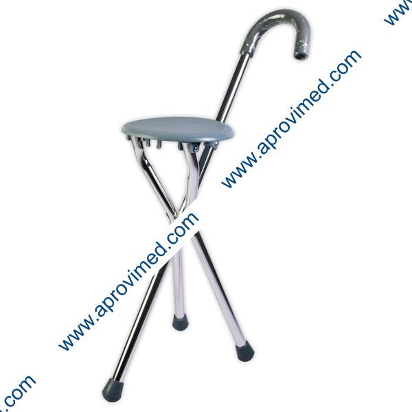 BASTÓN PLEGABLE c/ASIENTO (S. Confort) Col. Plata.