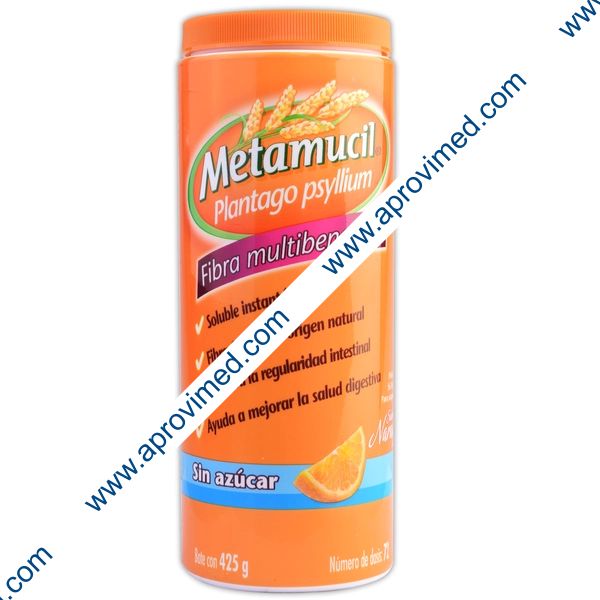 METAMUCIL POLVO Sab. Naranja s/AZÚCAR Fco. c/425 G. 56.18 G/100 G.