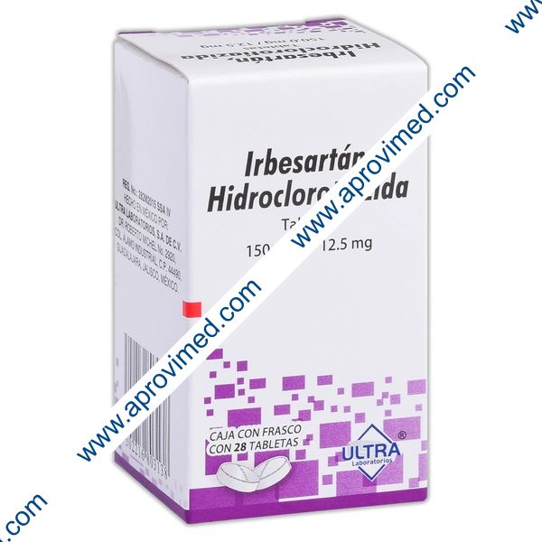 IRBESARTÁN/HIDROCLOROTIAZIDA (Ultra) c/28 TABS. 150/12.5 MG.