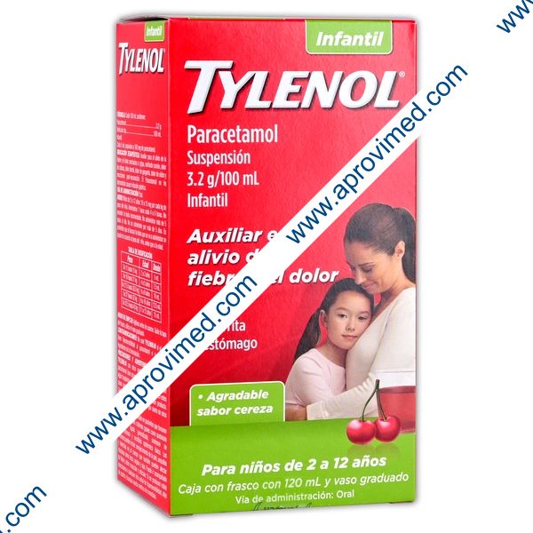 TYLENOL SUSP. Infantil (2-12 años) Fco. 120 ML. 3.2 G/100 ML.
