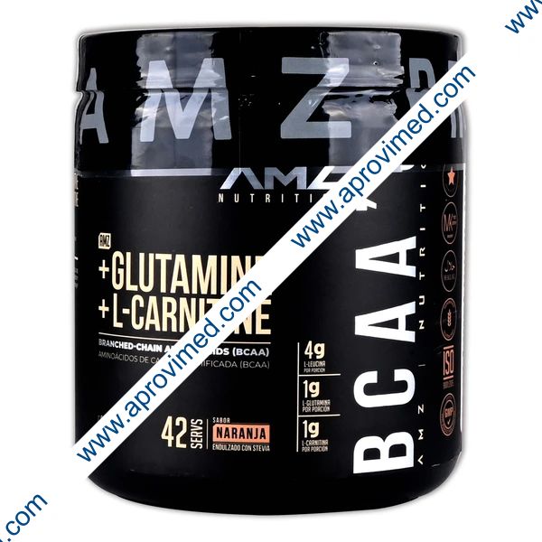 GLUTAMINE/L-CARNITINE (AMZ) POLVO Sabor Naranja Bote 420 G.